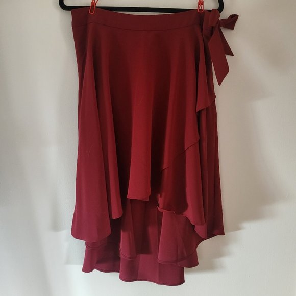 Express Dresses & Skirts - Hight low burgundy skirt